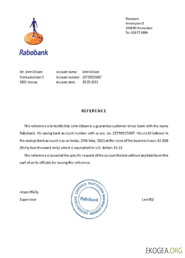 Pays , Bas , Rabobank , reference